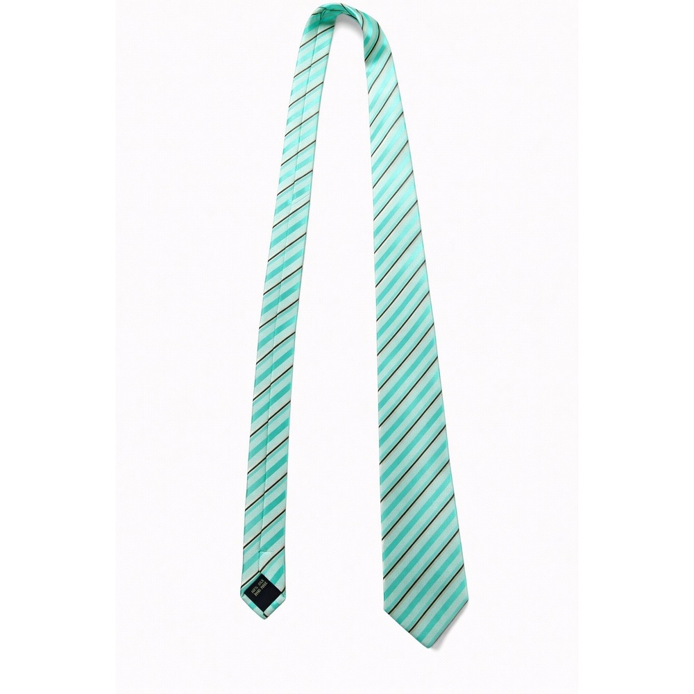 Kailong Silk Tie Green Striped Handmade Necktie Classic Formal Business